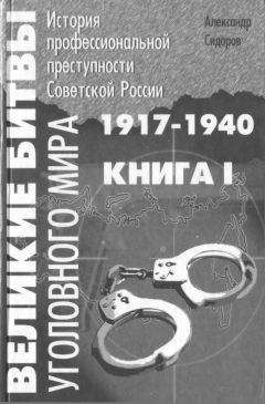 Александр Сидоров - Великие битвы уголовного мира. История профессиональной преступности Советской России. Книга первая (1917-1940 г.г.)